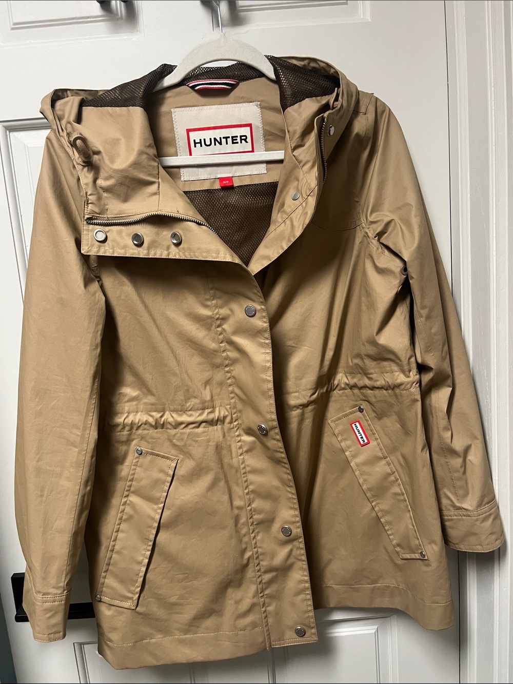 Hunter Tan Hooded Trench Coat